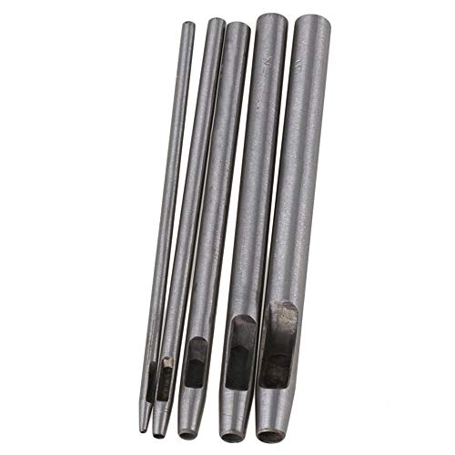 BQLZR Silber 1mm-5mm Heavy Duty Stahl Leder Hohl Loch Loch Making Gürtel Handwerk Tools Set von 5 von BQLZR