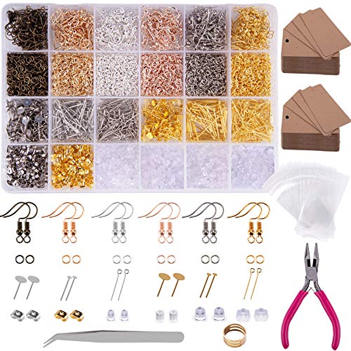 BQTQ Schmuck Basteln Zubehör, 4240 Stück Ohrring Machen Kit Ohrhaken Sprung Ringe Ohrstopper Ohrstecker, Ohrringe Basteln Zubehör DIY Ohrhänger Schmuck(6 Farben) von BQTQ