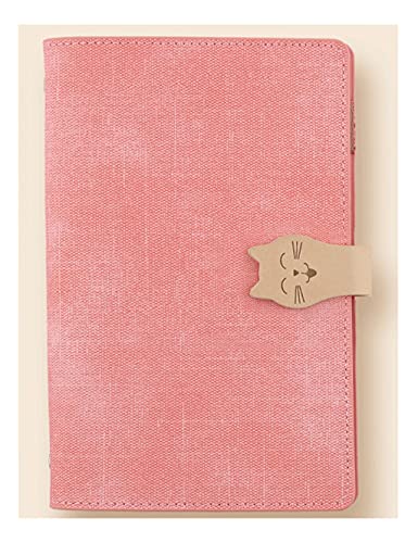 Kreativ Notebooks, frisches Nette Cat-Buckle Loose Blatt Journal, Business Office Austauschbarer klassischer Reiner Notizblock, Mädchen Kinder Kind Geschenk Geschenk (Color : Pink, Größe : A6) von BQZJ