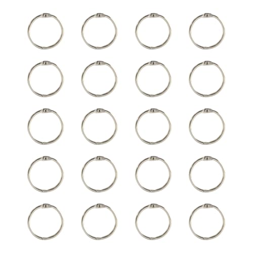 Buchbinderinge aus Metall, 25 mm, einfach zu verwenden, zum Binden von Notizbüchern, Fotoalben und Bastelbedarf, 20 Stück Buchbinderinge aus Metall, 25 mm, einfach zu verwenden, zum Binden von Notizbüchern, Fotoalben und Bastelbedarf, 20 Stück von BRABOSTON