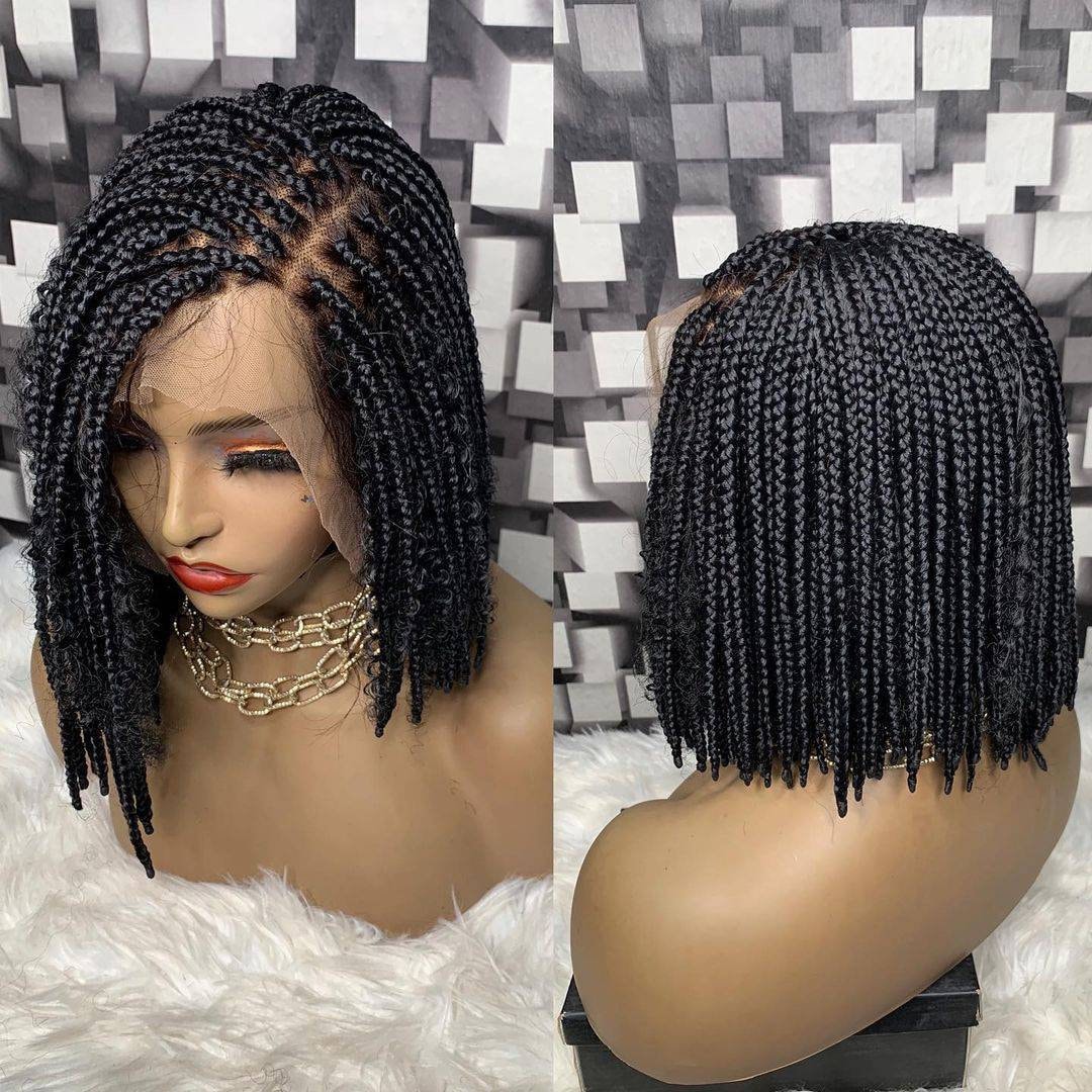 Boho Geflochtene Perücke Box Braid Perücke, Für Schwarze Frauen Volle Spitze Perücken, Spitzen-Perücken Knotenlos von BRAIDEDWIGBOUTIQUE1