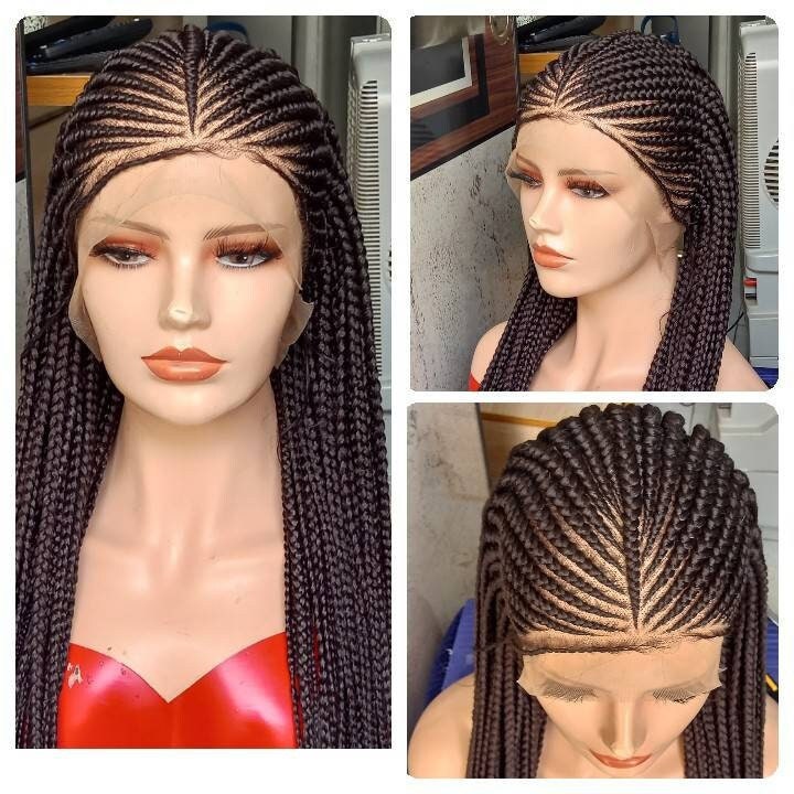 Cornrow Spitze Vorne Perücke Perücken Zöpfe Geflochtene Für Schwarze Frauen Echthaar Cornrow von BRAIDEDWIGBOUTIQUE1