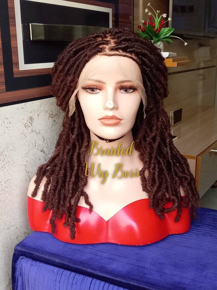 Faux Locs Full Lace Perücke, Dreadlocks Geflochtene Vollspitze Zopf Spitze Vorne Perücken, Perücken Für Schwarze Frauen von BRAIDEDWIGBOUTIQUE