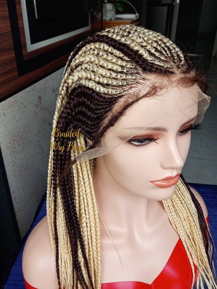 Geflochtene Perücke, Volle Spitze Lace Front Perücken, Cornrow Geflochtene Kostenloser Versand, Cornrow Spitzenperücken, Perücken von BRAIDEDWIGBOUTIQUE1