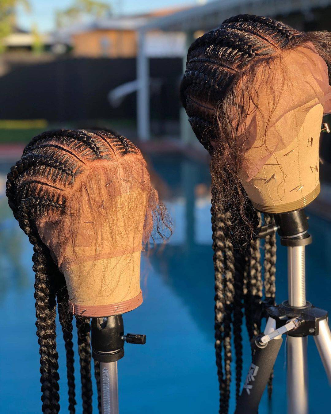 Neueste Volle Spitze Cornrow Geflochtene Perücke, Stitch Zöpfe, Perücken, Dreadlock Perückenzöpfe, Mikro Geflecht Front Geflochtene Perücken von BRAIDEDWIGBOUTIQUE