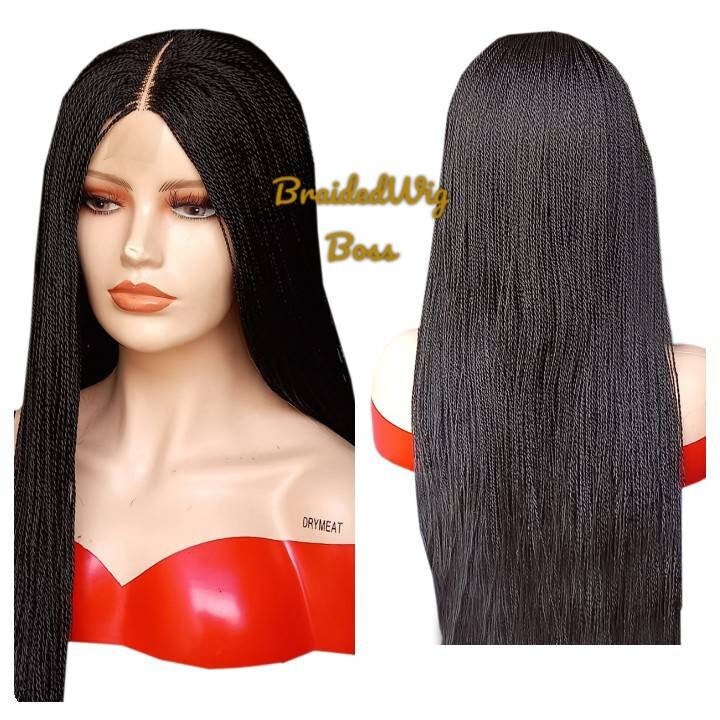 70 cm Twisted Box Geflochtene Perücke Für Schwarze Frauen - Cornrows Wig Cornrow Wigs Zöpfe Faux Loc von BRAIDEDWIGBOUTIQUE1