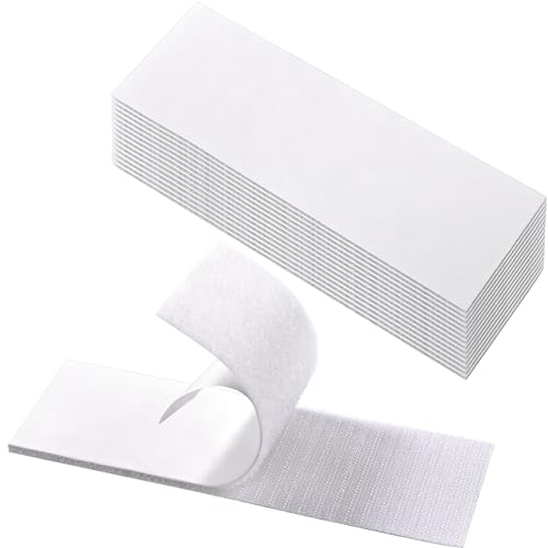 BRAVESHINE Klettband selbstklebend extra stark, 60mm X 180mm Klettverschluss selbstklebend 15 Stück doppelseitiges Klettband Klett Klebeband, Set Haken & Flausch, Weiß von BRAVESHINE