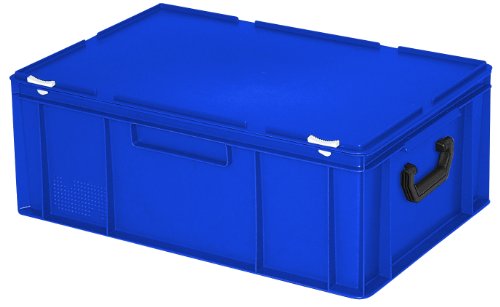 Eurokoffer/Kunststoffkoffer mit 2 Tragegriffen auf den Stirnseiten, LxBxH 600x400x230 mm, blau von BRB