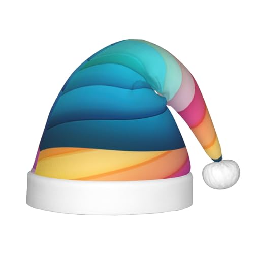 BREAUX Weihnachtsmütze in Regenbogenfarben, gestreift, Samt, bequem, Weihnachtsmütze, Neujahrsparty-Zubehör von BREAUX