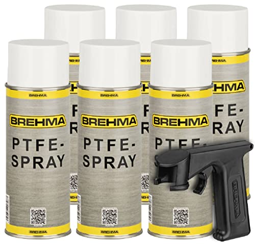 6x BREHMA PTFE Spray Kriechöl Schmiermittel Trockenschmierung 400ml mit Griff von BREHMA