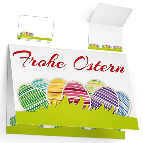 BREITENWERK 25er XL-Set FROHE OSTERN Osterkarten zum Aufklappen - edle Klappkarten - ideal privat & geschäftlich - Frohe Ostern Ostergrußkarten von BREITENWERK