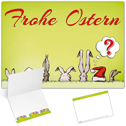 25er XL-Set OSTERMÜTZE Osterkarten zum Aufklappen - edle Klappkarten - ideal privat & geschäftlich - Frohe Ostern Ostergrußkarten von BREITENWERK von BREITENWERK