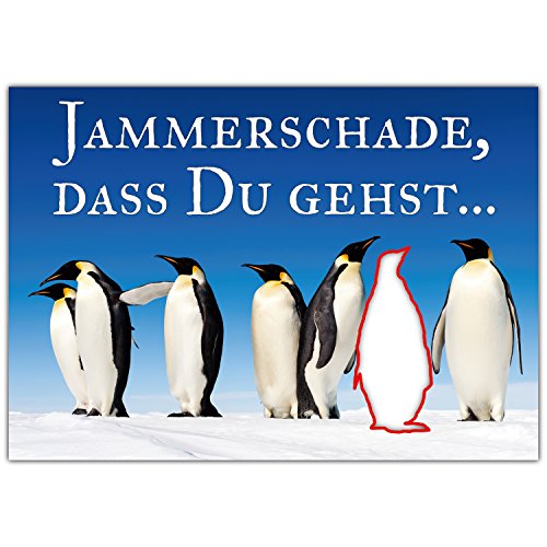 A4 XXL Abschiedskarte PINGUINE mit Umschlag - Klappkarte für Kollegen zur Rente Pension Mutterschaft Verabschiedung Ruhestand Karte von BREITENWERK von BREITENWERK