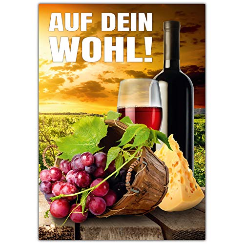 A4 XXL Glückwunschkarte AUF DEIN WOHL! mit Umschlag - edle Klappkarte für alle Anlässe wie Geburtstag Hochzeit Erfolg Jubiläum Karte von BREITENWERK von BREITENWERK