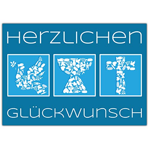 BREITENWERK A4 XXL Glückwunschkarte CHRISTLICHE SYMBOLE mit Umschlag - edle Klappkarte für Kommunion Konfirmation Taufe Firmung Geburtstag Karte von BREITENWERK