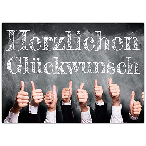 A4 XXL Glückwunschkarte DAUMEN HOCH mit Umschlag - edle Klappkarte für alle Anlässe wie Geburtstag Hochzeit Erfolg Jubiläum Karte von BREITENWERK von BREITENWERK