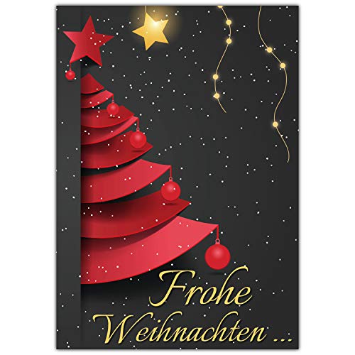 A4 XXL Weihnachtskarte WEIHNACHTSBAUM mit Umschlag - edle Klappkarte für liebe Kollegen Freunde Verwandte - Frohe Weihnachten Karte von BREITENWERK von BREITENWERK