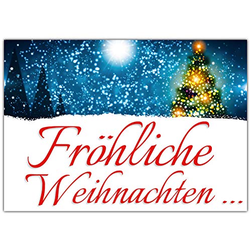 A4 XXL Weihnachtskarte WEIHNACHTSLICHTER mit Umschlag - edle Klappkarte für Kollegen Freunde Verwandte - Frohe Weihnachten Karte von BREITENWERK von BREITENWERK