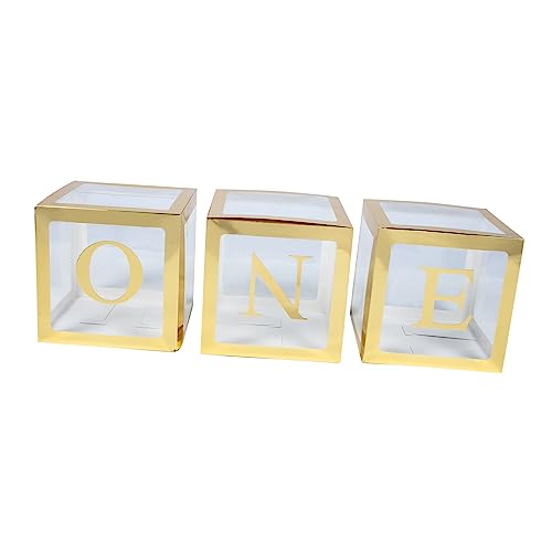 BRIGHTFUFU 1 Satz Boxen Ballonbox Zum Geburtstag Babybuchstaben Für Babyparty Dekorationen Planke Aufdecken Neon Bausatz Girlande Briefe Füllstoffe Hochzeitsdeko -boxen Papier Golden von BRIGHTFUFU