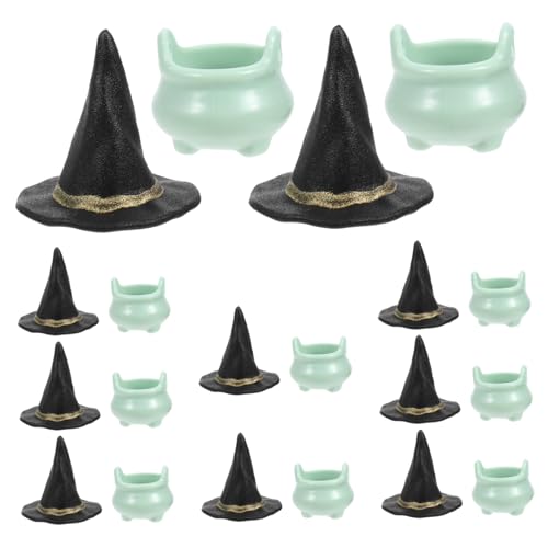 BRIGHTFUFU 1 Set Miniaturkessel Mini Hexenhut Halloween Party Tischdekoration Halloween Mini Ornament von BRIGHTFUFU