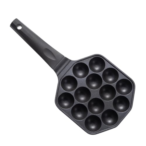 BRIGHTFUFU 1 Stück 14 Backgeschirr Pfannkuchen Backofengestell Brot Fritteuse Hersteller antihaft backblech non stick pan 14-Loch-Poffertjes-Form No-Stick-Backblech Aluminiumlegierung Black von BRIGHTFUFU