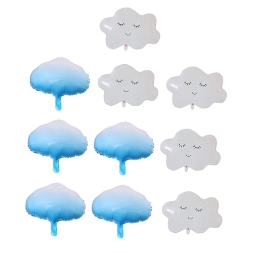 BRIGHTFUFU 10 Stück Wolken-Ballon-Set wand polsterung wedding decoration ballon set Wanddekoration ballonset Party Glitzerballons dekorativer Luftballon Festivalballons Aluminiumfolie Blue von BRIGHTFUFU