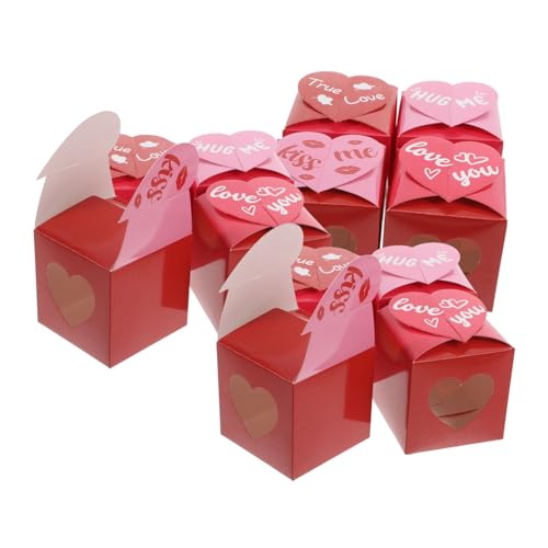 BRIGHTFUFU 12 Stück Schachteln Für Valentinstag Kekse Valentinstag Boxen Valentinstag Leckereien Halter Valentinstag Boxen Große Valentinstag Dekoration Herz Leckerli Boxen Aus Papier von BRIGHTFUFU