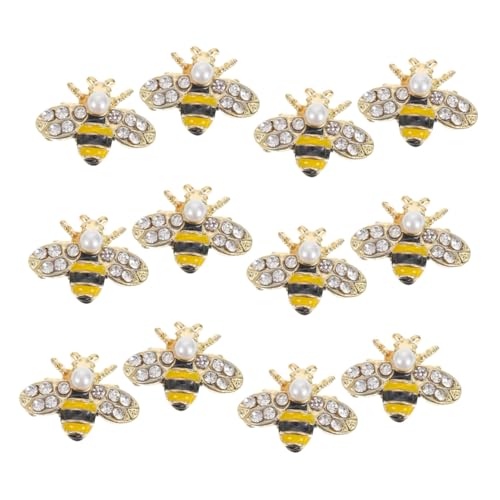 BRIGHTFUFU 12pcs Bienennagelkunstzubehör Nagelkunst- Biene Diy-anhänger Bienen-nagel-charms Frühling Nagelaufkleber Goldene Bienen-nagelkunst-charms Nagelkunstaufkleber Zinklegierung von BRIGHTFUFU