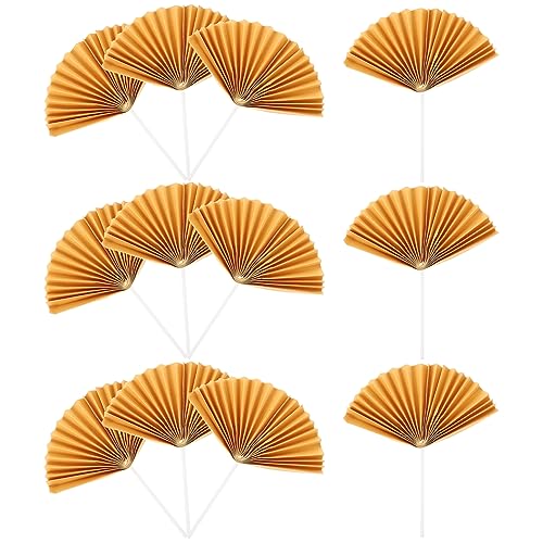 BRIGHTFUFU 16 Stück Cupcake-picks, Papierfächer, Cupcake-topper, Hochzeitstorte, Cupcake-einsätze, von BRIGHTFUFU