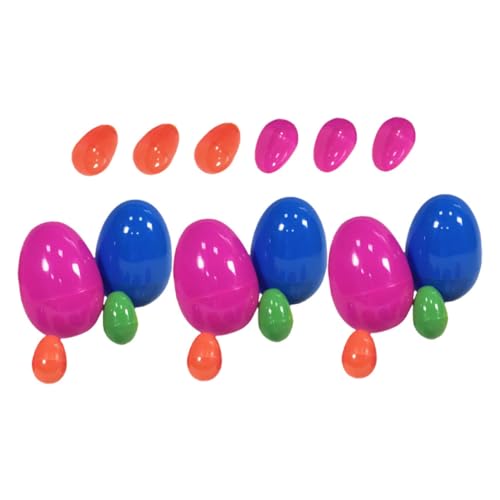 BRIGHTFUFU 18 Stücke Ostern Bunte Eier Ostern Dekoration Ei Kinder Ei Spielzeug Partyversorgung von BRIGHTFUFU