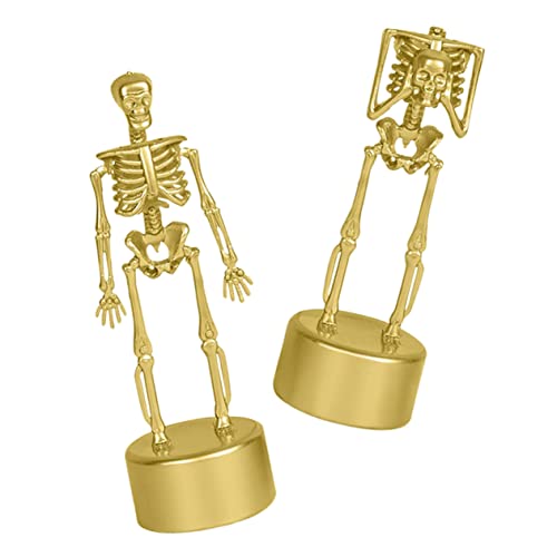 BRIGHTFUFU 2 Stück Schädelstand-Trophäe halloween party halloween dekoration Halloween-Skelett Halloween-Animatronik Tür Skeleton tischläufer Halloween-Elemente-Dekore lebendige Verzierungen von BRIGHTFUFU