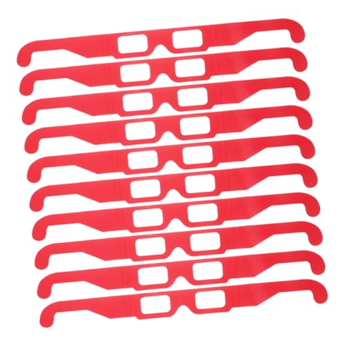 BRIGHTFUFU Display 3D Neonbrille 20PCS Festivalbrille Neon Beugung Weihnachten Sonnenbrille Rave Brille Einzigartige Fotobrille Rot von BRIGHTFUFU