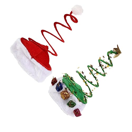 BRIGHTFUFU 2pcs Weihnachts -kopfbedeckung Weihnachtsmotivhüte Dekorative Weihnachtsstil -hüte Zufälliger Stil von BRIGHTFUFU