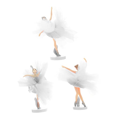 BRIGHTFUFU 3Sätze Ballerina Kuchendekoration Kreative Party Cake Topper Für Desserts Weiße Ballettmädchen Figuren Aus Tüll Für Geburtstagsfeiern Und Besondere Anlässe von BRIGHTFUFU