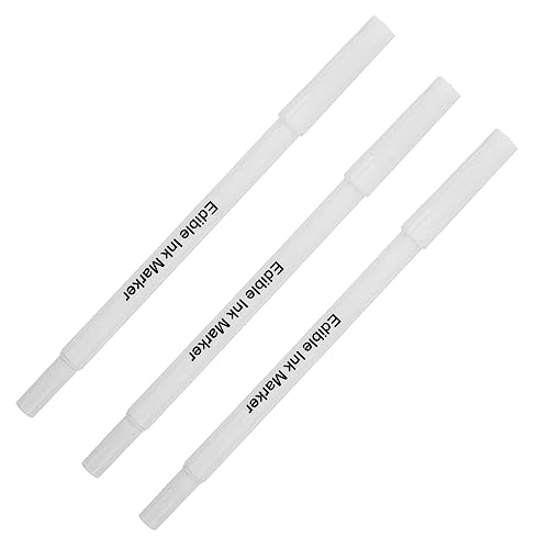 BRIGHTFUFU 3st Backen Pigmentierung Stift Lebensmittelstift Backstift Kuchenglasurstift Backen Stifte Lebensmitteldekorstifte Essbarer Markierungsstift Kuchenmarker Backzubehör Plastik Weiß von BRIGHTFUFU