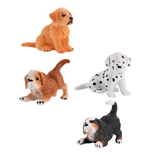 BRIGHTFUFU 4Stücke Hundefiguren Realistische Welpen Statuetten Als Tischdekoration Zufällige Designs Für Hundeliebhaber Für Heim Und Büro von BRIGHTFUFU