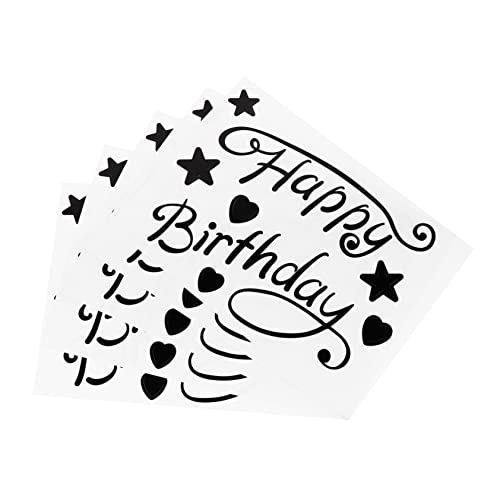 BRIGHTFUFU 5 Stück Alles zum Geburtstag Aufkleber abnehm Aufkleber wandsticker Wall Sticker genurtstagsdekoration Buchstaben Aufkleber Aufkleber- Party-Aufkleber Plastik Black von BRIGHTFUFU