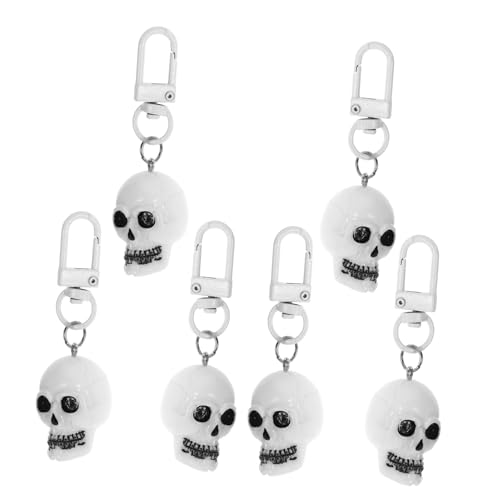 BRIGHTFUFU 6 Stück Schlüsselanhänger Halloween Kette Goth Schlüsselanhänger Geister Anhänger Halloween Hängeornament Gothic Gruseliger Schlüsselanhänger Anhänger Kette von BRIGHTFUFU