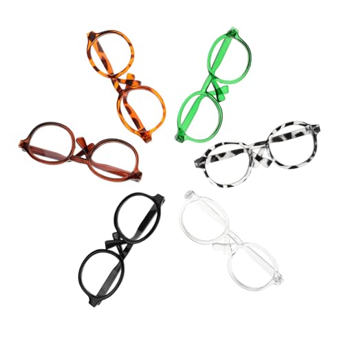 BRIGHTFUFU 6St Puppenbrille Puppe Sonnenbrille Miniatur-Brille Mini-Puppen-Brille Lesebrille für Puppen Puppenmode Miniaturbrillen lustige Brillendekore Brille zum Anziehen der Puppe Plastik von BRIGHTFUFU