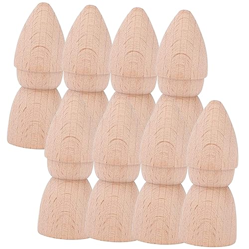 BRIGHTFUFU 8 Stück Holzpuppen Zum Aufstecken Puppenhaus Blanko Ornamente Holzpuppe Holzhandwerk Unvollendete Dekorative Puppe Kunsthandwerk Für Bastelbedarf Für Sandtisch Zubehör von BRIGHTFUFU