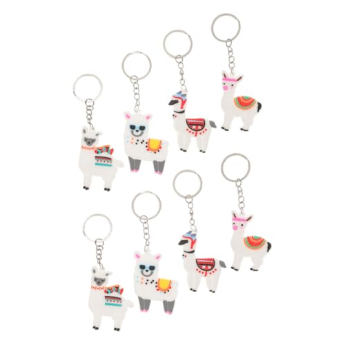 BRIGHTFUFU 8er Set Alpaka Schlüsselanhänger Aus PVC Niedliche Schlüsselanhänger Für Keychain Deko Für Taschen Und Geldbörsen üße Tierchen Zum Aufhängen Geschenkidee von BRIGHTFUFU