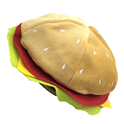 BRIGHTFUFU Lustiger Burger Hut Kreatives Burger Kopfaccessoire Für Kostümpartys Cosplay Und Feste Cartoon Burger ütze Leuchtendem Für Erwachsene Und von BRIGHTFUFU