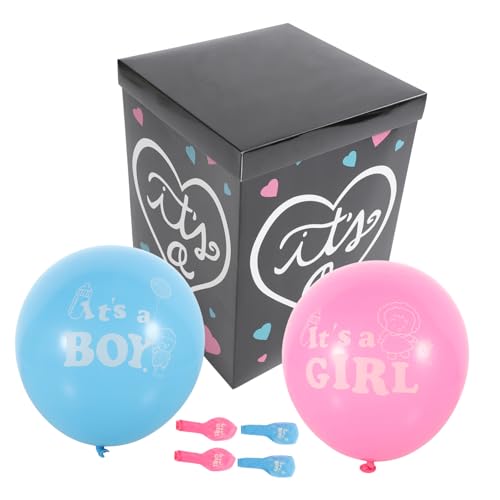 BRIGHTFUFU Gender Reveal Partybox Mit Verdickten Luftballons Und Papierballons Dekoration Für Die Geschlechtsverkündung Mit Ballonbogen Und Luftballon Set Für Die Babyparty von BRIGHTFUFU