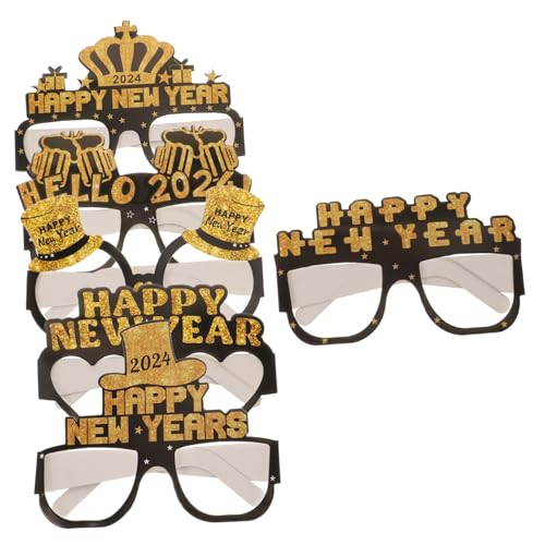 BRIGHTFUFU Hallo Requisiten Papierbrillen für Frohes Lustige Partygeschenke Cosplay Silvester Brillen Neujahrsbrillen Jahr Neujahrspartyzubehör Neues Brille Fotokabinen Kreative von BRIGHTFUFU