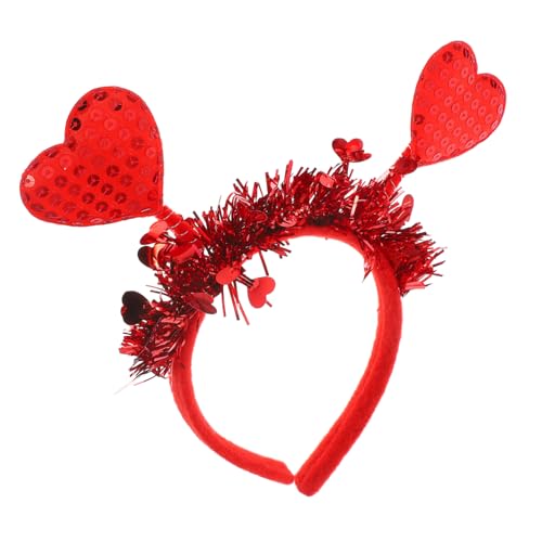 BRIGHTFUFU Herz Stirnband Für Valentinstag Rotes Pailletten Haarband Mit Liebe Herz Design Glitzernde Tiara Für Feiern Hochzeiten Und Partys Dekoration Für Romantische Anlässe von BRIGHTFUFU