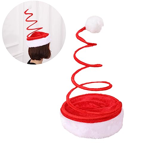 BRIGHTFUFU Lustige Weihnachtsmütze Mit Spiral Feder Dekorative Santa Hüte Für Weihnachten Party Haarschmuck Und Foto Requisiten Ideal Für Festliche Anlässe Und Feiern von BRIGHTFUFU