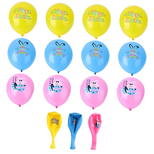 BRIGHTFUFU Ostern Latexballons Mit Klassischem Ostermotiv Bunte Eier Ballons Für Festliche Dekoration Partybedarf Für Ostern Pink Und von BRIGHTFUFU