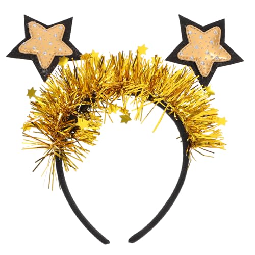 BRIGHTFUFU Pentagramm-Stirnband Sterne Haarreifen Leuchtendes Stern-Stirnband Party Haarreifen Haarschmuck Stern-Stirnbänder für Party-Cosplay glänzendes Stirnband für Damen Filzstoff von BRIGHTFUFU