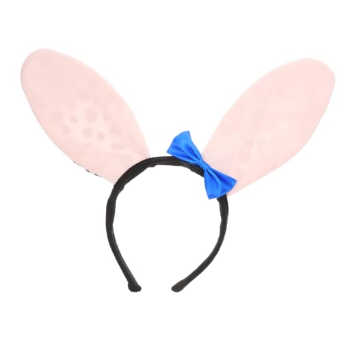 BRIGHTFUFU Plüsch Dalmatiner Ohren Stirnband Für Erwachsene Süßes Hundeohren Kostüm Für Halloween Karneval Und Cosplay Tierohren Haarreif Mit Blauem Fliegenknoten von BRIGHTFUFU