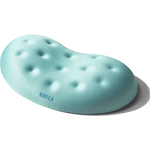 BRILA Handballenauflage – Ergonomisch Memory-Schaum Handgelenkstütze für PC Gaming Computer Laptop Arbeit - Massieren von Löchern Design wrist rest (Aquamarine Mouse Wrist Rest) von BRILA